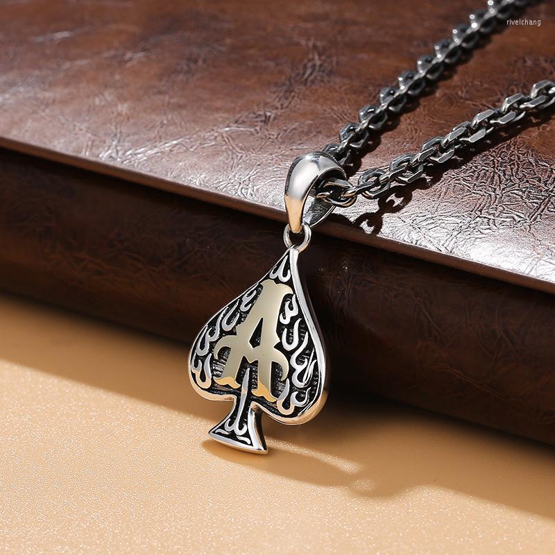 

Pendant Necklaces Vintage Silver Color Delicate Small The Ace Of Spades Necklace Men And Women Fashion Casual Street Jewelry
