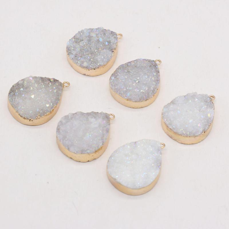 

Pendant Necklaces Natural Agate Crystal Teeth Water Drop Shape Boutique DIY Creative Fashion Charm Necklace Bracelet Jewelry Gift