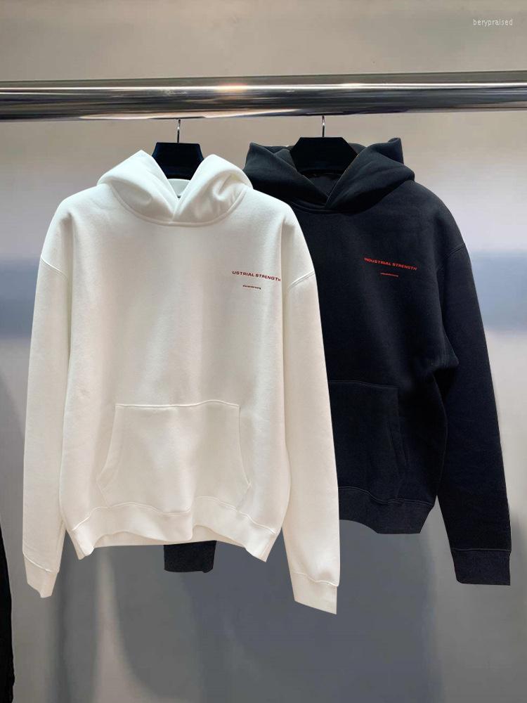 

Men' Hoodies Letterwang Autumn And Winter Hooded Sweatershit Printing Fleece Loose Coat Pullover Women, Black