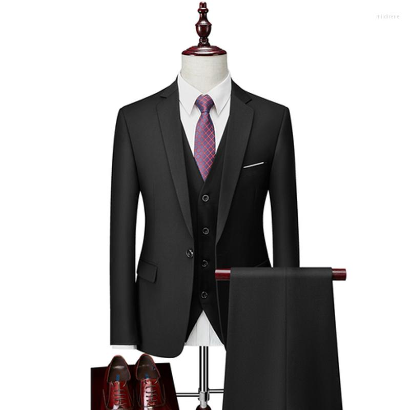 

Men's Suits High Quality Men Suit Set Blazers Business 3 Pieces Formal Vest Pants Full Coats 2023 Wedding Elegant Jackets, Sky blue3-piece suit