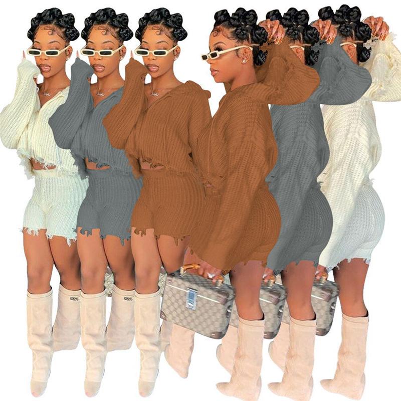 

Women' Tracksuits Hooded Special Design Bro And Long Sleeve Hit Short Sexy Tight Club Party Lady Fashion TracksuitsWomen, Gray