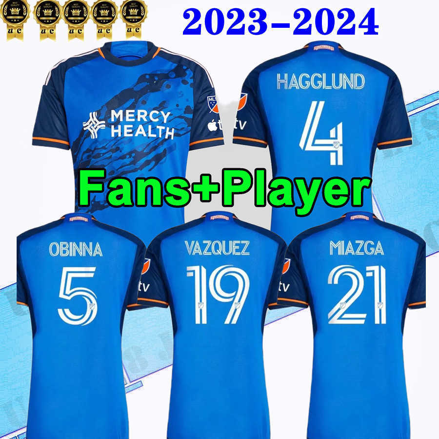 

Player version mls 2023 2024 FC Cincinnati soccer jerseys 23 24 Hagglund Obinna Vazquez home away Miazga football shirt thailand quality MEN fans, 23 24 fans jersey