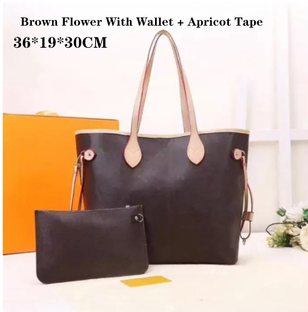 

2pcs Neverfull Cross Body Women Luxury Brand Totes Bags Handbags Ladies Designer Bags Lady Clutch Bag Shoulder Tote Purse Wallet