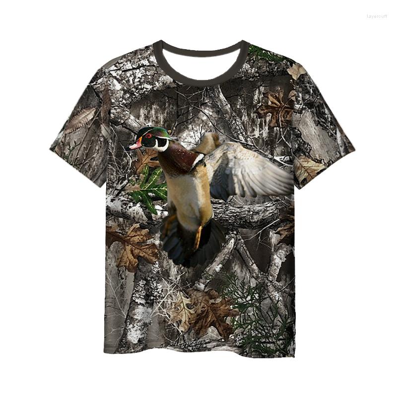

Men's T Shirts Fashion Hunting 3D Print Duck Men's Women's T-shirt Casual Style Design Short Sleeves Summer Handsome Tee V8, Mult-2