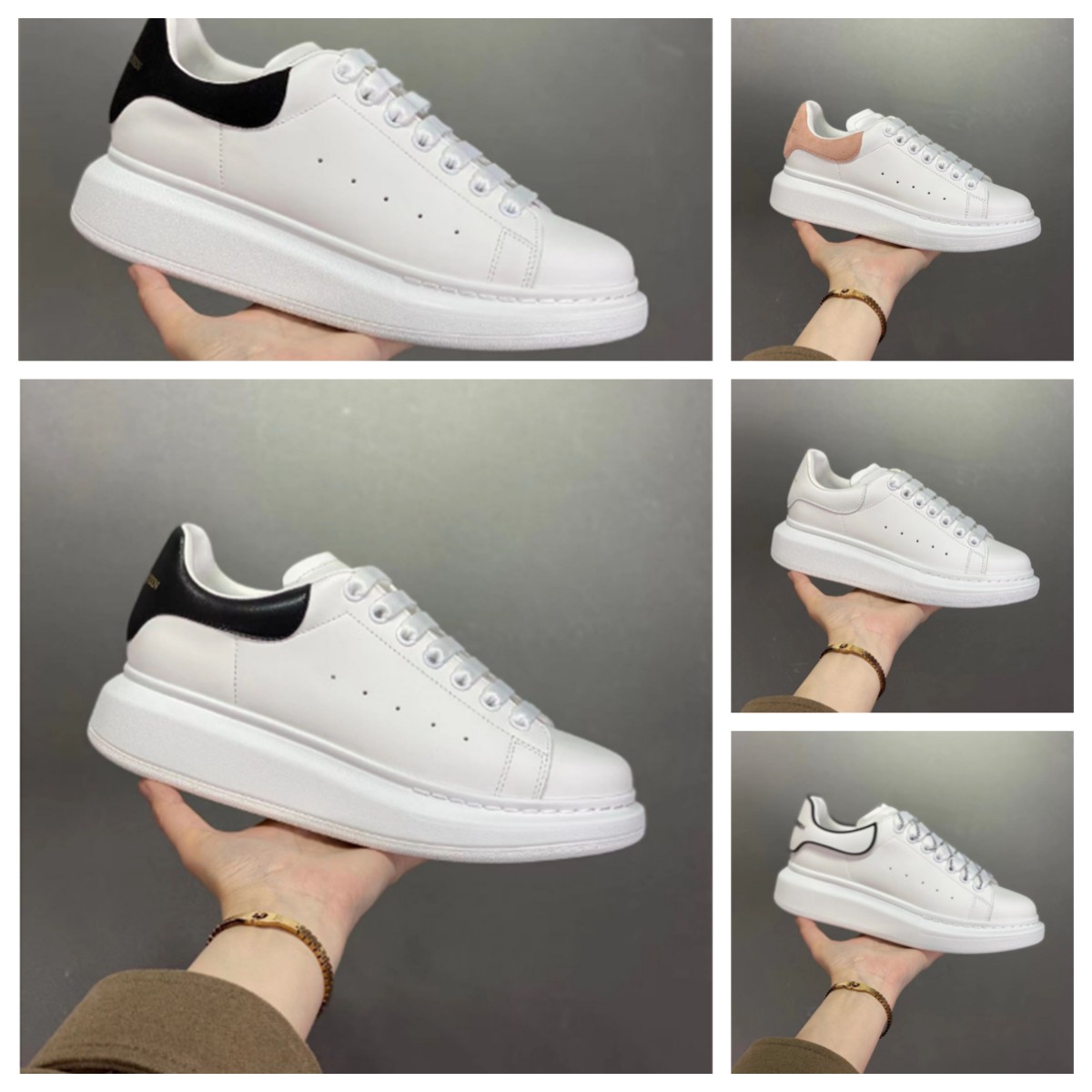 

2023 Designer Oversized White Black Casual Shoes Espadrilles Trainers Women Flats Platform Sneakers Leather Luxury Velvet Suede Womens Lace Up With Mens Size 36-45, Color 14
