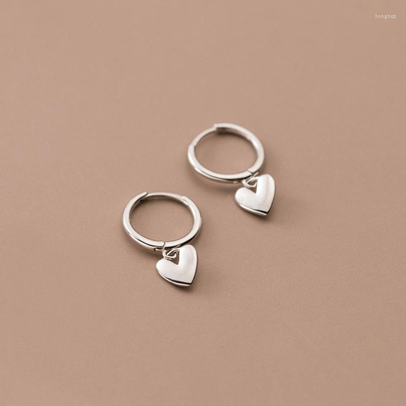 

Hoop Earrings 925 Sterling Silver High Polished Love Heart Charms Dainty Earring For Party Jewelry