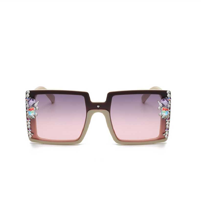 

Sunglasses 2023 new New style diamond Fashion large frame sunglasses Women's protection plain looks thin
