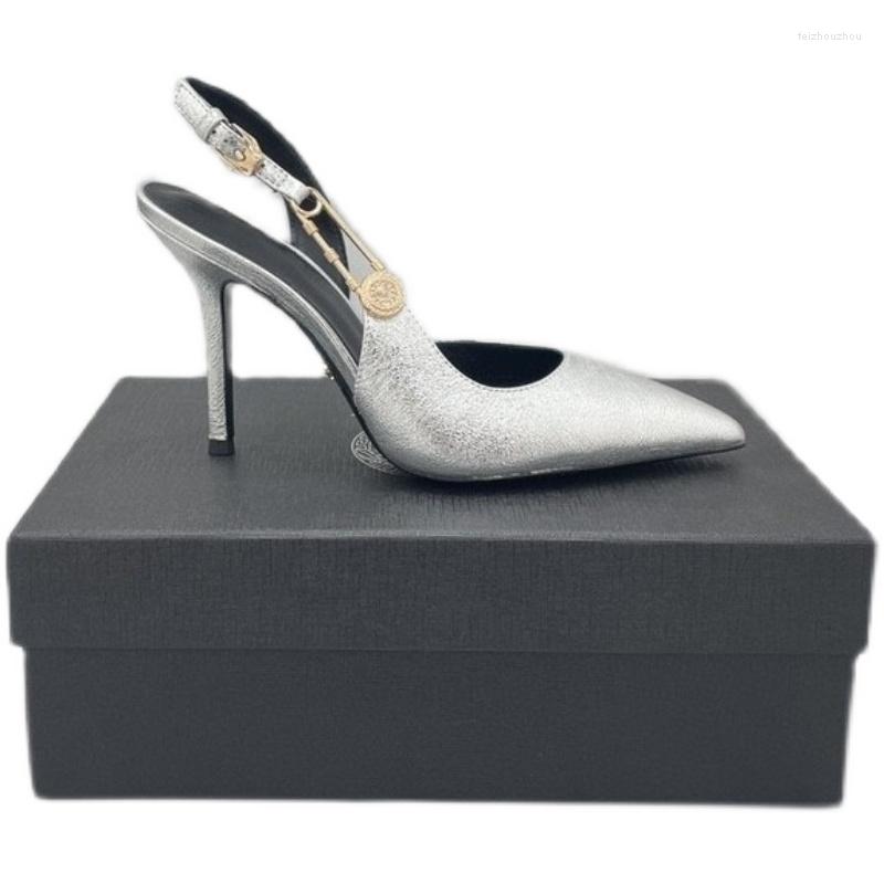 

Sandals 2023 Fashion Waterproof Terminal's Head Is Empty With Baotou High -heeled Female, Silver (8cm)