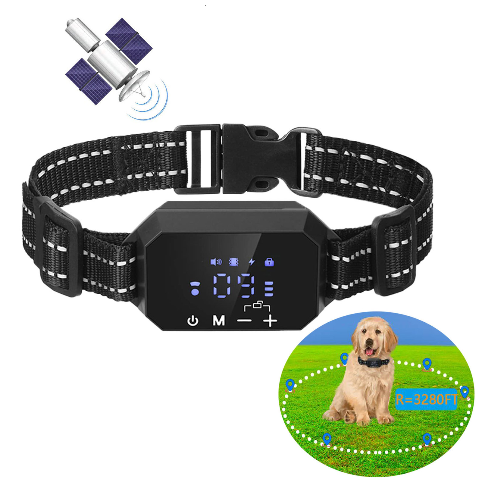 

Dog Training Obedience GPS Wireless Fence Rechargeable Electric Shock Vibrate Fencing Device for dogs training collars Accessories1003280 Ft 230313