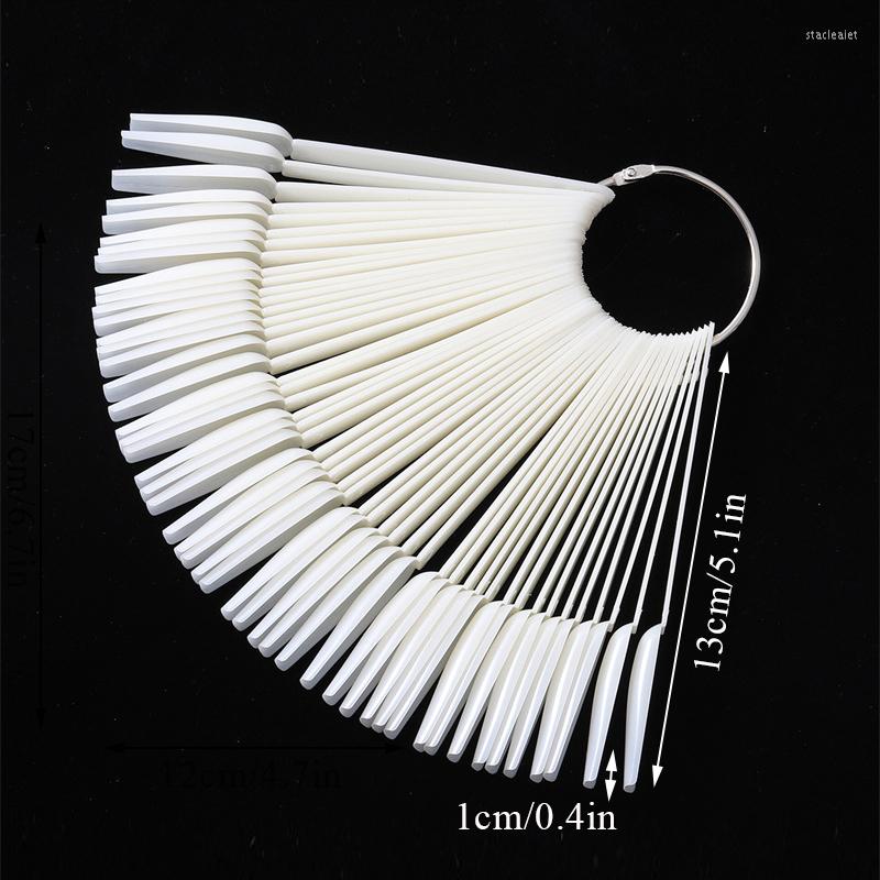 

False Nails 50Pcs Nail Tips Natural Art Display Clear Manicure Tools Practice Color Card, Transparent color