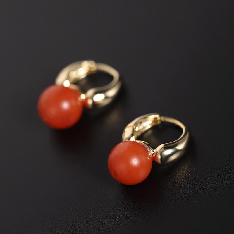 

Dangle Earrings & Chandelier DAIMI Baoshan South Red Onyx Women's Natural 925 Sterling Silver Jade Customization