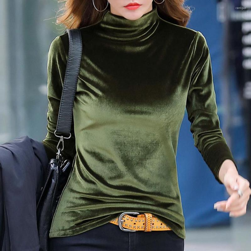 

Women' Blouses 2023 Women Turtleneck Sweater Autumn Winter Slim Fit Pullover Long Sleeves Inner Wear Korean Fashion Lady Basic Tops For, Army green