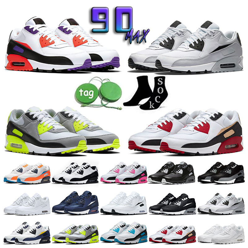 

2023 Size 13 90s Shoes men women surplus Cushion 90 running shoe triple black white x Wolf Grey Michigan Radiant airs Red Pastel Volt, 11