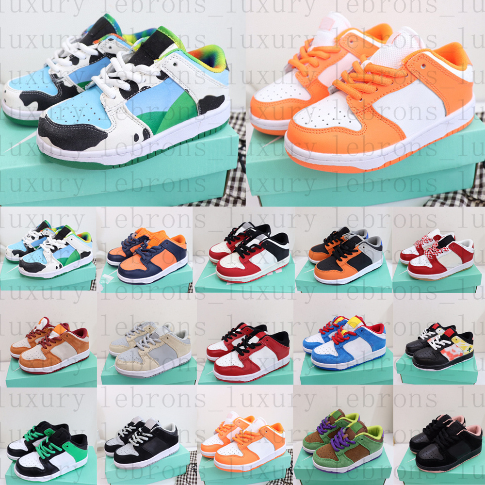 

Designer dunks Kids Shoes Scotts Low Obsidian sb Chicago dunke Bred Orange Cow retro Black White infants Brazil Coast Syracuse youth Boys girl Sports toddle 20ZY#