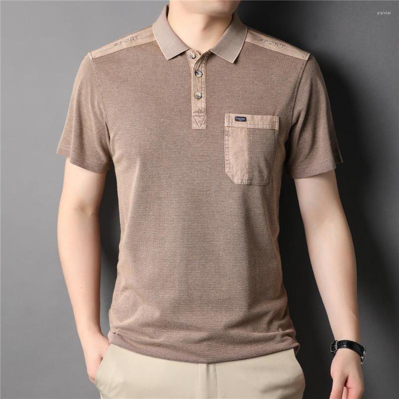 

Men' Polos Brand Summer Arrival True Pocket Short Sleeve Polo-Shirt Men Cotton Business Casual TShirt Homme Classic Streetwear Tops Tee, Green