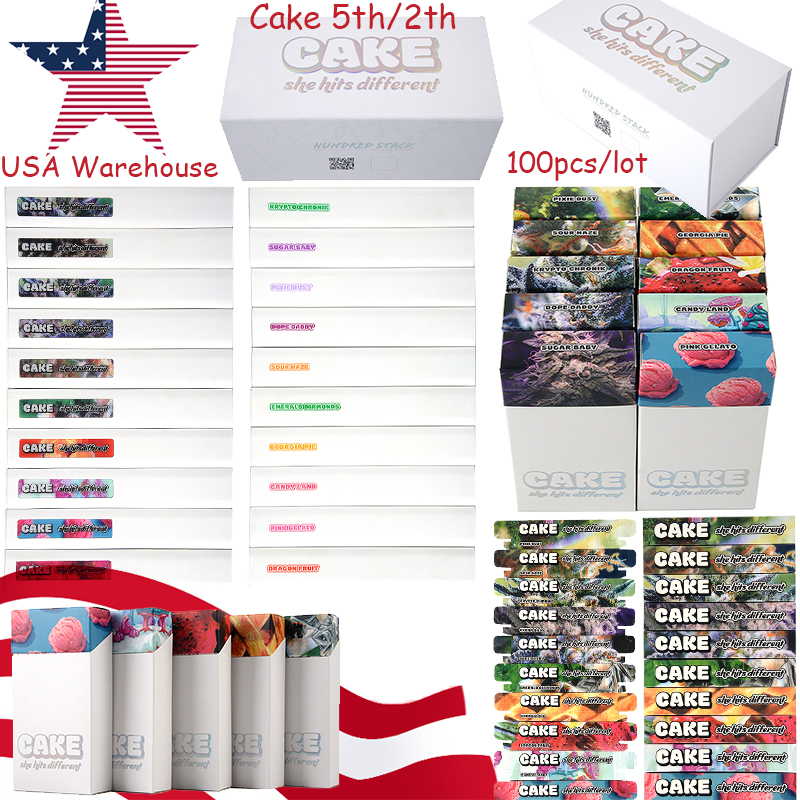 

Stock In US Warehouse Cake E Cigarette 1.0ml Rechargeable Disposale Vape Pens Disposable Device Pods Empty Pods 280mAh Vaporizers 10 Flavors Available