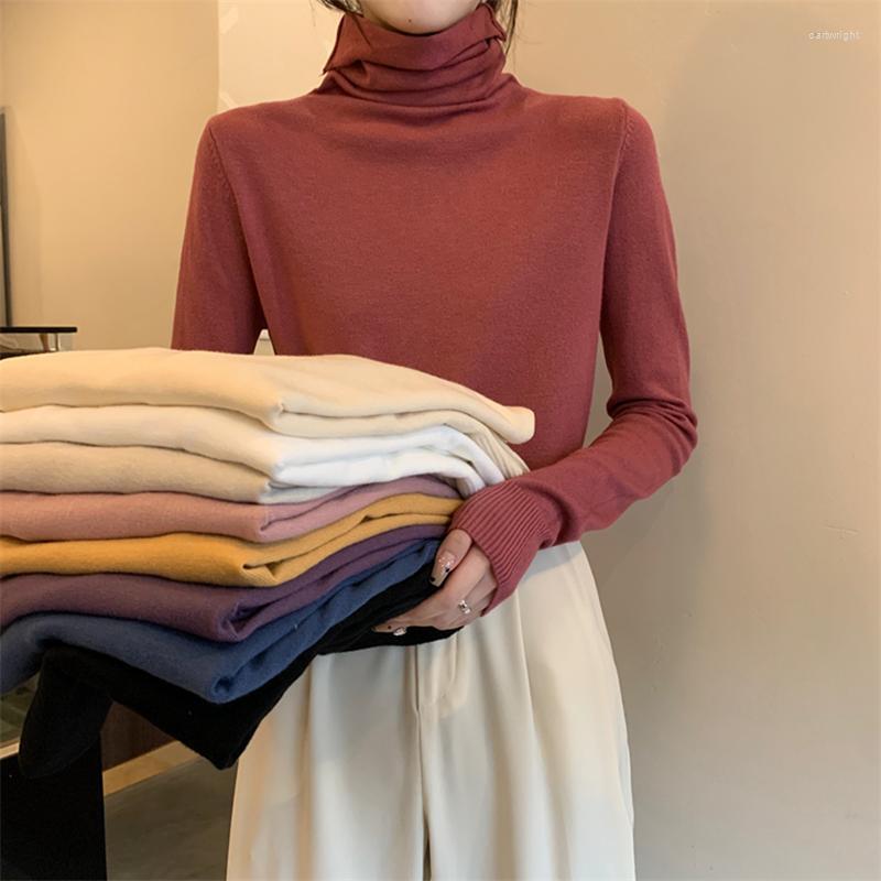 

Women's T Shirts Casual Chic High Neck Solid Long Sleeve T-shirt Women's T-shirts Tops Japanese Ladies Ulzzang Female Harajuku Clothes, Black