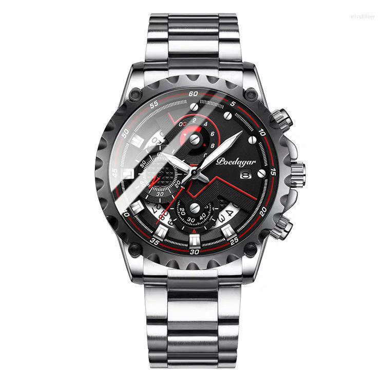 

Wristwatches 2023 Watches Men's Fashion Business Quartz Wrist Stainless Steel Waterproof Analog Watch Men Calendar Clock