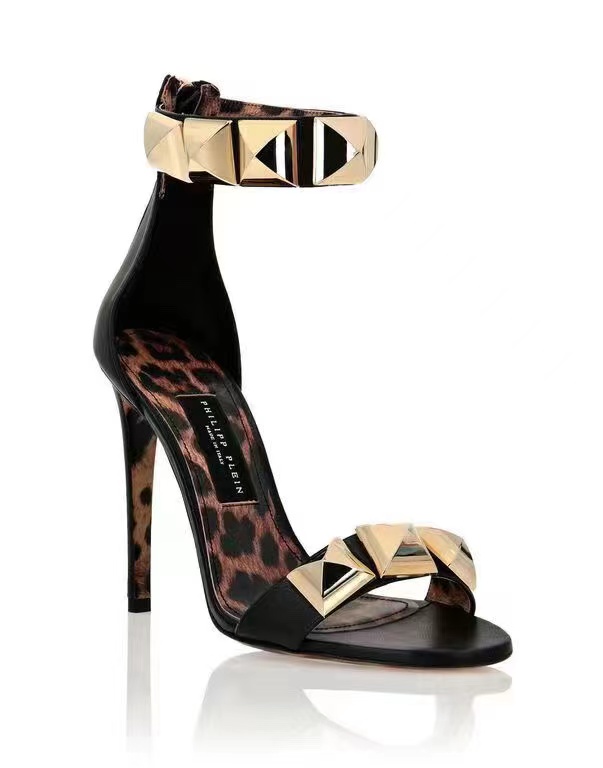 

PP Dress Shoes Fetish Giaro Slick Fashion Ankle Strap Peep Toe Women Sandals Metal Thin Heel High-Heeled Shoes unisex Leopard Summer heels, Beige