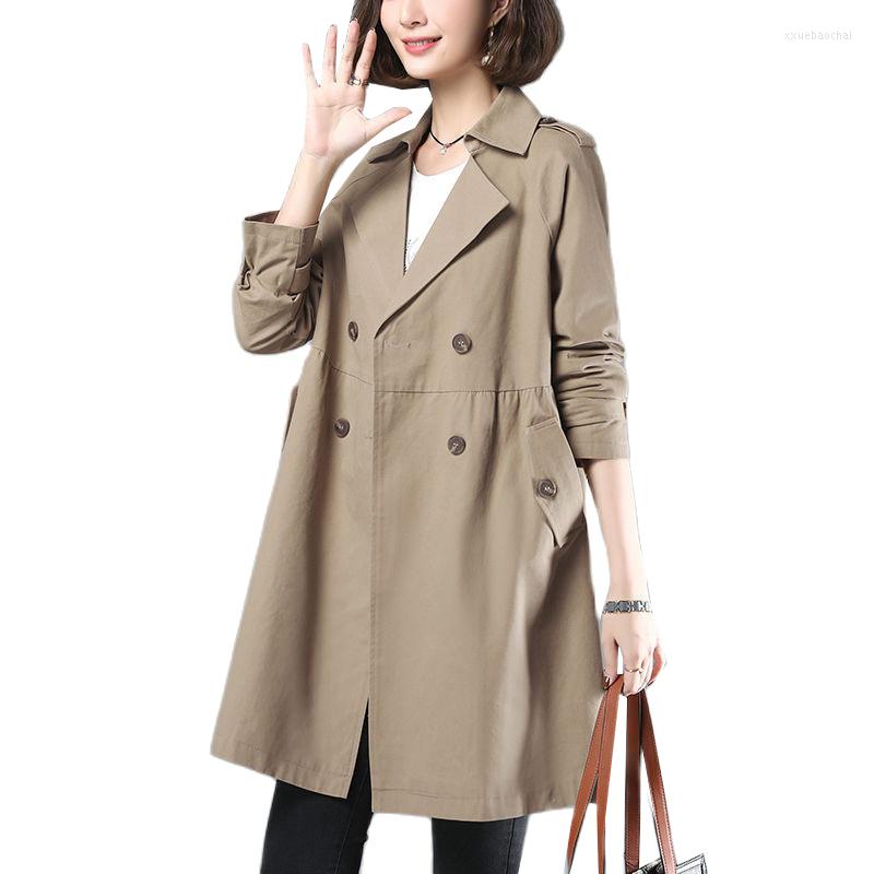 

Women's Trench Coats 2023 Spring Autumn Jacket Women's Coat Fashion Windbreaker Female Overcoat Lady Casual Outwear Basic, Khaki