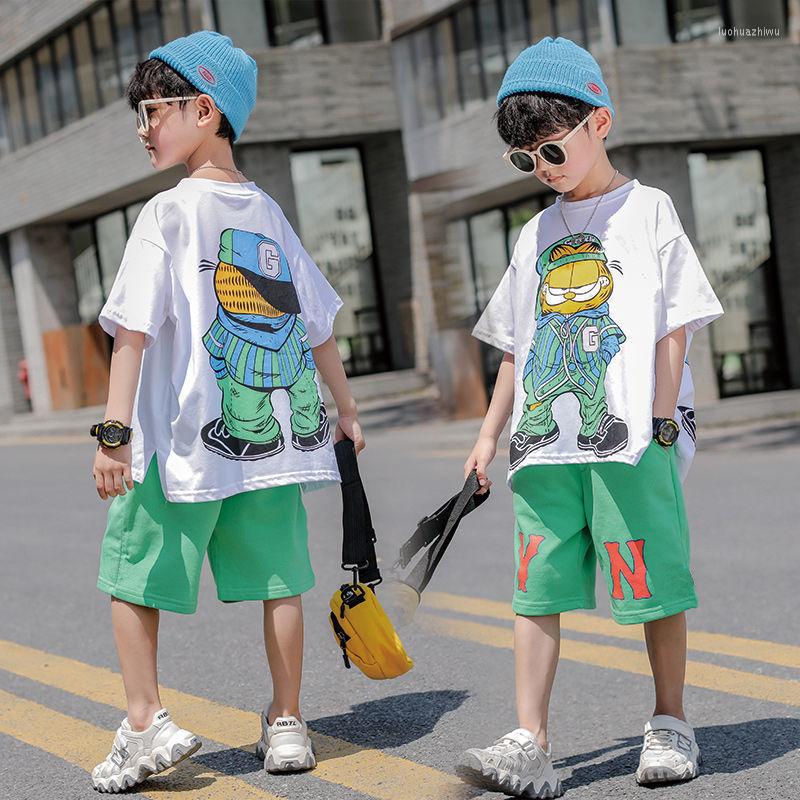 

Clothing Sets Fashion Summer Teenage Boy Clothes Boys For 4 6 8 10 12 14 Year Hiphop Korean Casual T-Shirt Shorts 2Pcs Funny Cartoon Suit, 1pc t-shirt