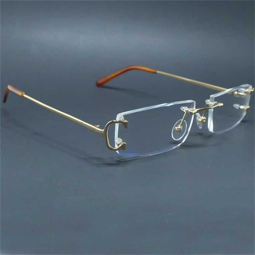 

Clear Eye Glasses For Men Rimless Transparent Mens Brand Designer Optical Frame Computer Eyewear Carter Glass Frames