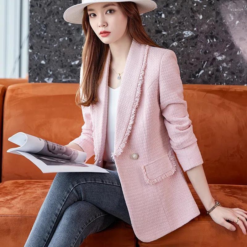 

Women's Suits Autumn Winter Blazer Women 2023 Fashion Long Sleeve Casual Office Slim Female Jacket Suit Outerwear Tops Woman Coat, White