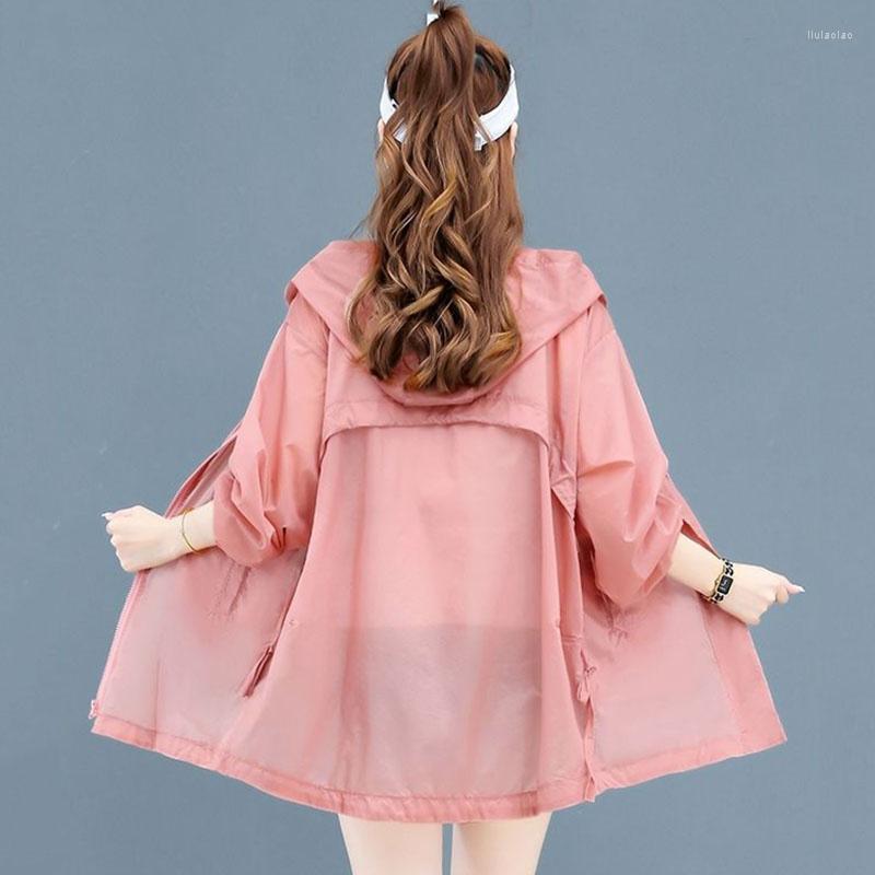 

Women's Jackets 2023 Sun Protection Clothing Women Jacket Loose Short Hooded Shirt Female Coat Thin Tops Outerwear, Pink