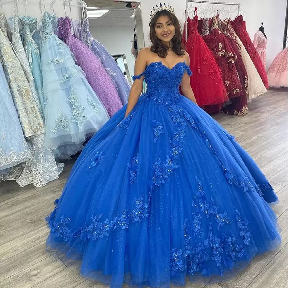 

Quinceanera Dresses Elegant Sexy Royal Blue Sweetheart Appliques Crystal Ball Gown with Plus Size Sweet 16 Debutante Party Birthday Vestidos De 15 Anos 40, Gold