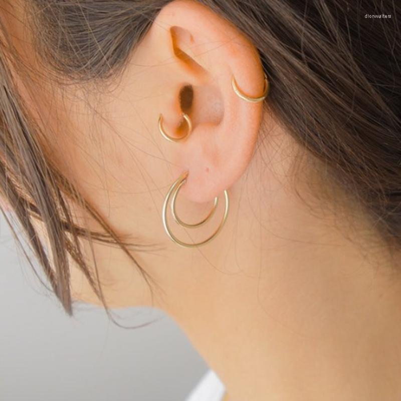 

Hoop Earrings Real 14K Gold Filled Fine Jewelry 30MM Brincos Pendientes Oorbellen Boho For Women