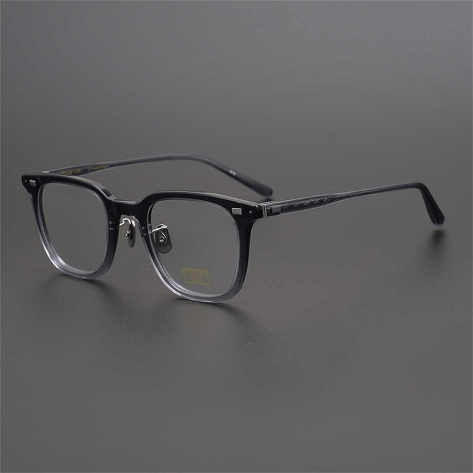 

Sunglasses 2023 new High cold clean style Japanese light square plate full glasses frame pure titanium neutral ultra-light male