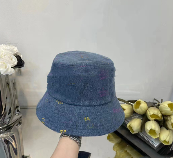 

Summer Bucket Hat New Denim Letter Graffiti Color Series Bucket Hats Women's Baseball Wholesale, Aspic