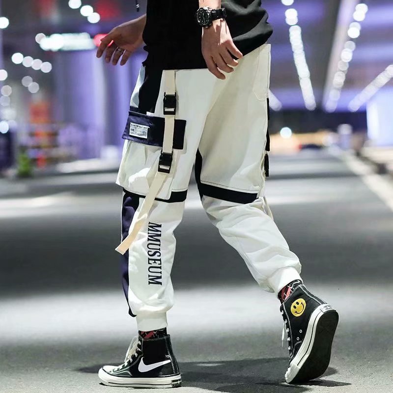 

Men s Pants Summer Joggers Cargo for Men Casual Hit Color Pocket Male Hip Hop Trousers Sweatpants Streetwear Ribbons Techwear 230313, B13