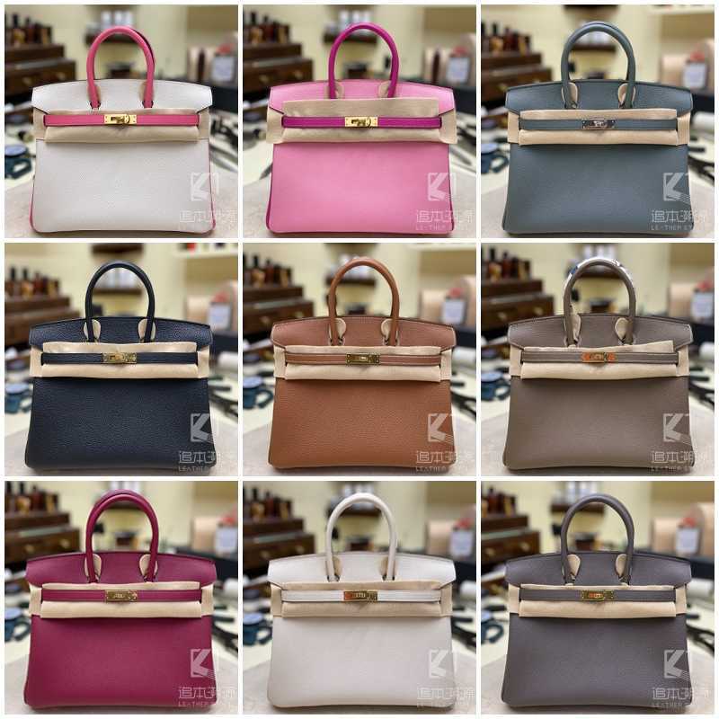 

Luxury Bag Birkin Handmade 30 leather fashionable lychee pattern top layer togo cow leather 25 palm pattern handbag with logo, Please note leather and color when placi