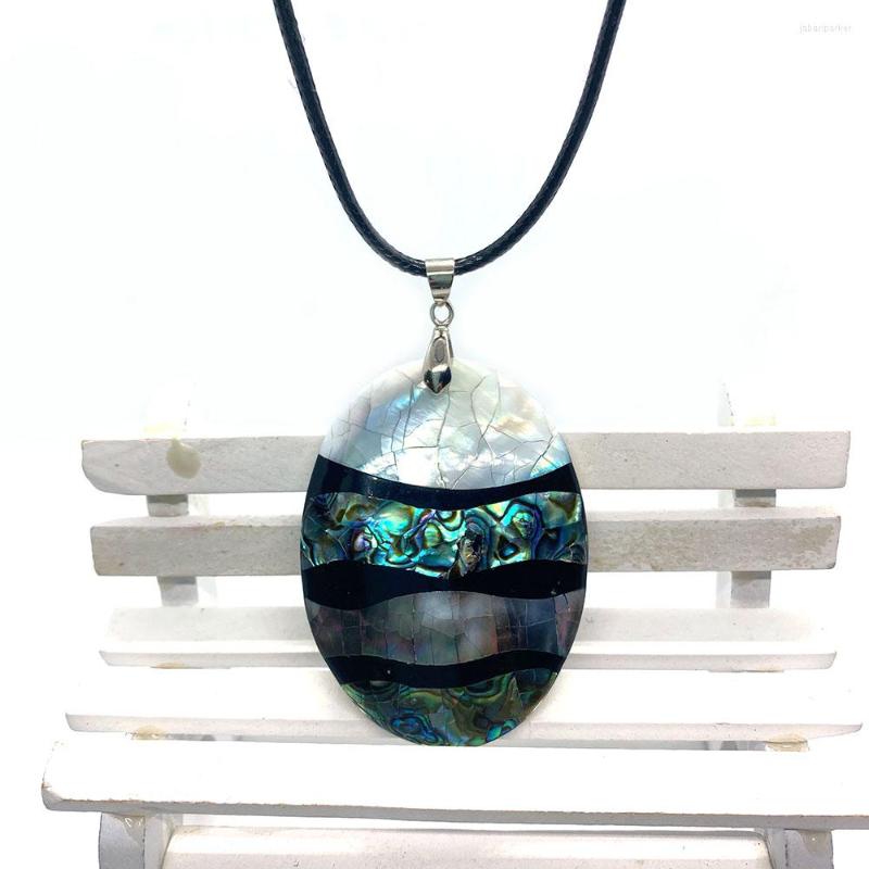 

Pendant Necklaces Natural Abalone Shell Necklace Seashell Stitched Mother-of-pearl Jewelry Charm Making DIY Lady