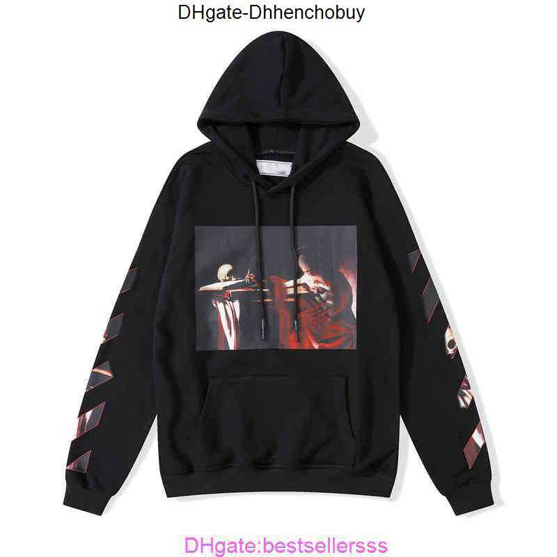 

Offs Men's Sweatshirts Classic Mens Loose Hoodies High Quality Fashion Zipper Hoodie Cotton Pullover Long Sleeved Back Oil Paint Arrow x Men, 13