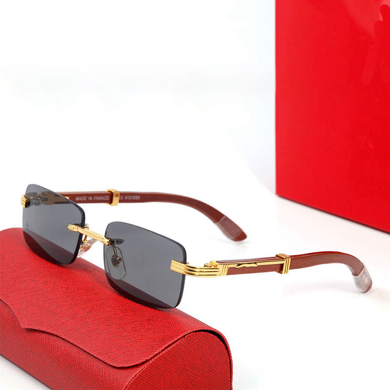 

Sunglasses for women Nylon Lens CL0272 Designer sunglasses Paired with wood mirror legs Rimless cut edge men jins eyewear