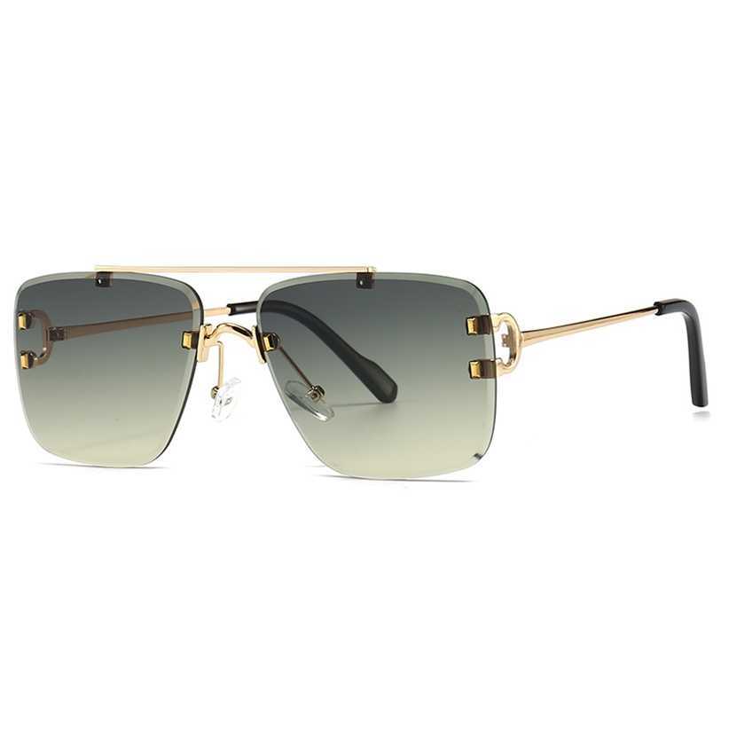 

Sunglasses 2023 new 3040 fashion men's and women's square metal double beam sunglasses
