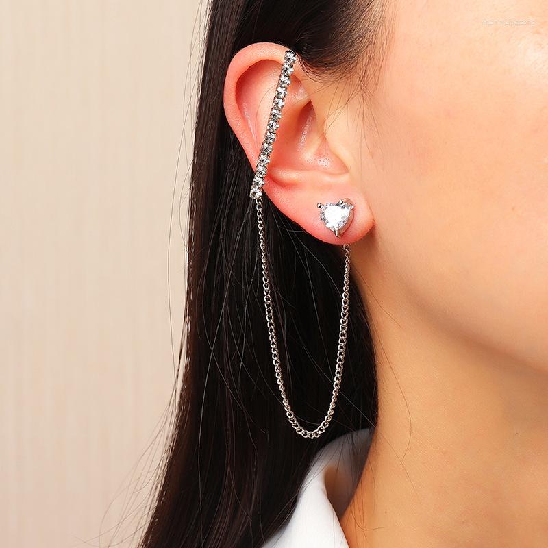 

Stud Earrings 1 PC Ear Clip Long Tassel For Women 2023 Zircon Cuff Earring Line Fashion Jewelry Gift