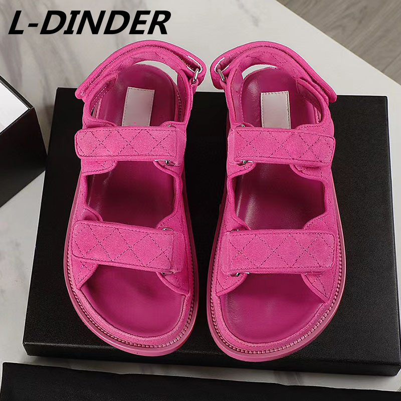 

Sandals Summer Thick Sole Sandals Women Magic Tape Flat Platform Beach Vacation Shoe Woman Height Increase Leisure Flats Sandal 230313, Sky blue