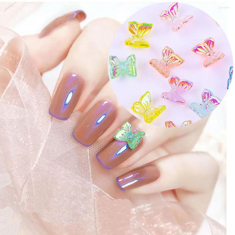 

Nail Art Decorations 50pcs Aurora Butterfly Charm 3D Resin Ice Fancy Butterflies Decoration DIY Kawaii Symphony Accessories