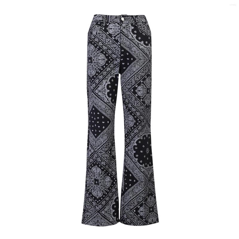 

Women' Jeans 2023 Harajuku Printed Style DE Casual Straight Leg High Waist Pants Womem Fashion Pattern Pocket Stretchy, Xav64