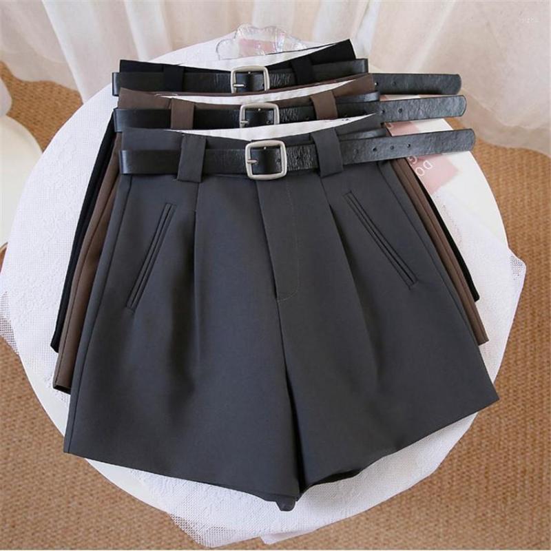 

Women' Shorts Gowyimmes 20 Autumn Big Size Girl Sahes Wide Leg Women Suit Lady High Waist Black Outwear PD843