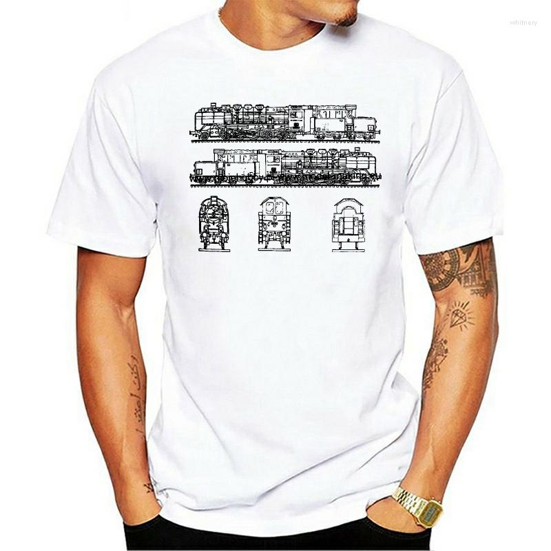 

Men's T Shirts Cotton T-shirt DBR BR50 STEAM LOCOMOTIVE BLUEPRINT MENS TRAIN WORLD WAR RAILWAY PRESENT Stylish Retro, Skybluex824115