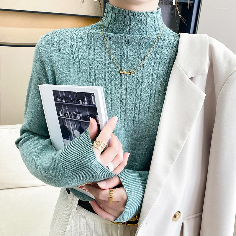 

Women' Sweaters Autumn Winter Half Turtleneck Cashmere Sweater Women' Pullovers Solid Tops, Blue