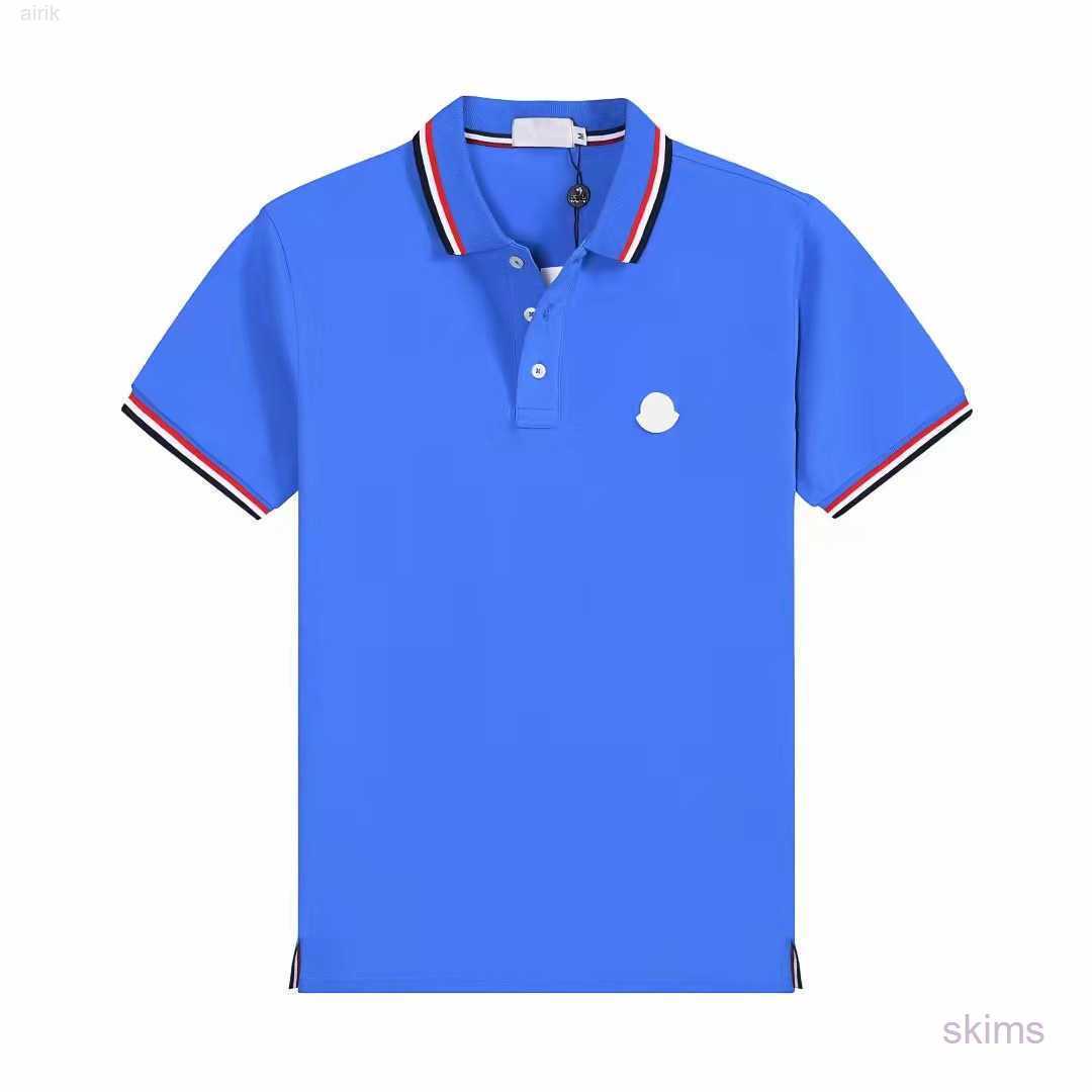 

23ss Men's Polos Designer Monclair Classical Shirts Men Luxury Casual Mens t Shirt Snake Bee Letter Print Embroidery Fashion, Black