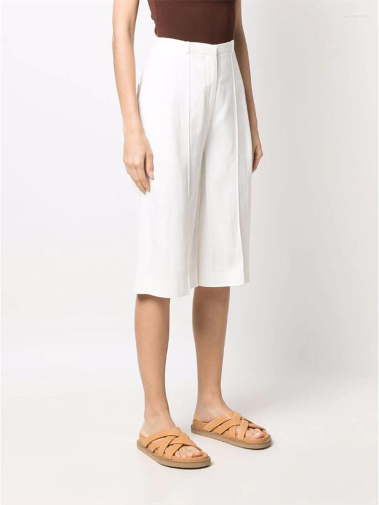 

Women's Shorts High Waist Straight Women White Suit Loose Casual 2023 Summer Female All-match