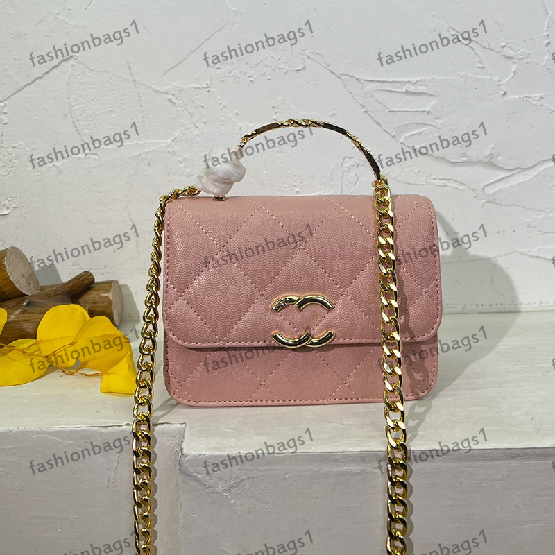 

Luxury Designer Womens Bag Brand Handbag Women Leather Hardware Metal Chain Cross Body Black And White Pink Shoulder Bag Women's Crossbody Bag Makeup Box 16x11cm