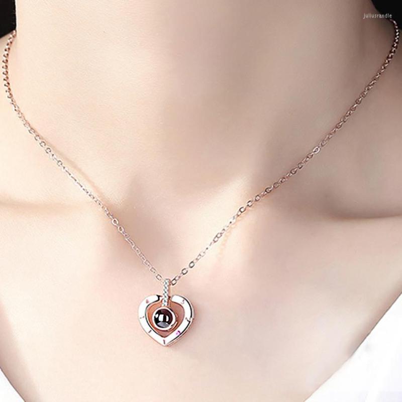 

Pendant Necklaces Light And Shadow Projection "I Love You" In 100 Languages Nano Micro- Chain Necklace Aesthetic Fashion
