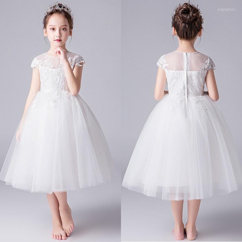 

Girl Dresses Summer Girls Birthday Party Elegant Flower Children's Dress White Princess, Pink